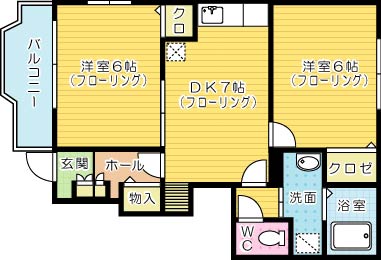 グレイスコート  102号室 間取り