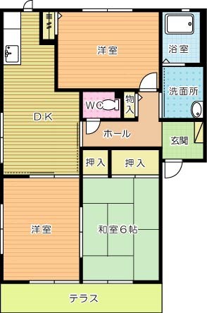 オークハイツ 202号室 間取り