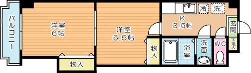中津口センタービル 506号室 間取り