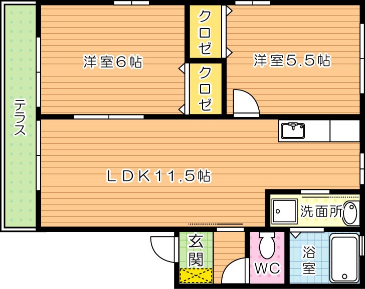 フラジール折尾 101号室 間取り