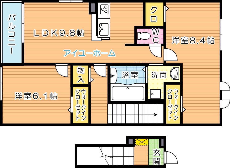 カルムラパン藤乃木　Ⅰ 203号室 間取り