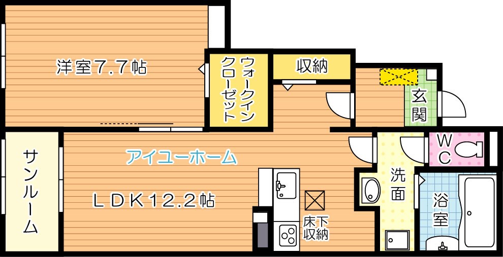 カルムラパン藤乃木　Ⅱ 102号室 間取り