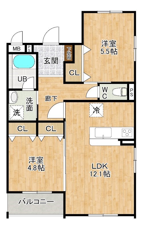 ロワール・イン柳原町 101号室 間取り