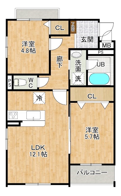 ロワール・イン柳原町  505号室 間取り