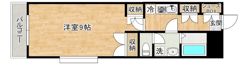 シャルマンステューディオⅠ 109号室 間取り