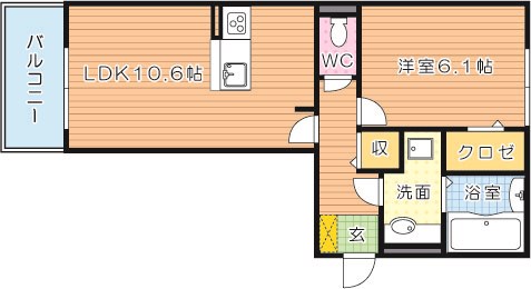 Polonia Wakamatsu　B棟（ポロニア若松） 間取り