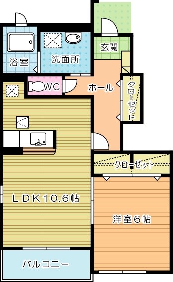 アバンツァートカーサ溝尻 　B棟 101号室 間取り