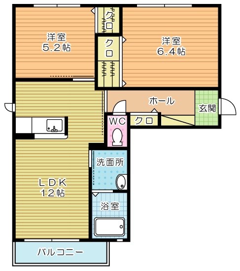 シャーメゾン蜷田  203号室 間取り