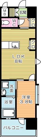アクシオ北九州 401号室 間取り