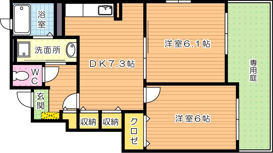 サンノーブⅡ木屋瀬 間取り