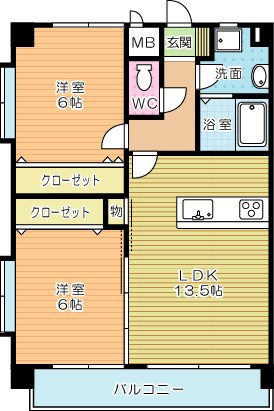 アクシオ足立 409号室 間取り