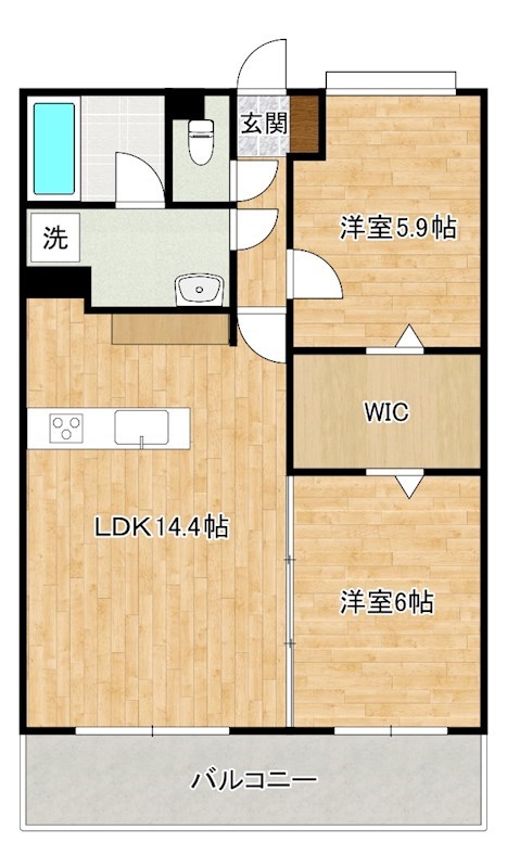 ニューガイア四季彩の丘　Ｃ棟 707号室 間取り