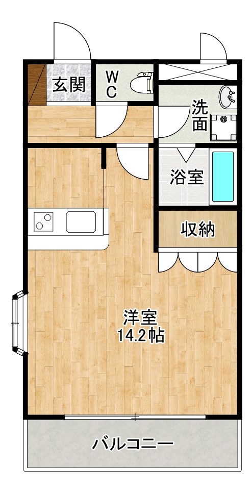 ミレニアムハイツ熊本 106号室 間取り