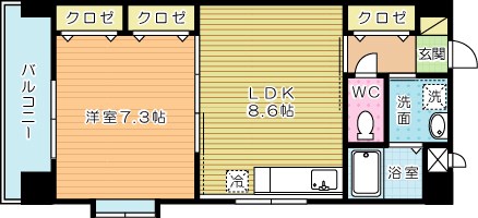 コートハウス大手町 401号室 間取り