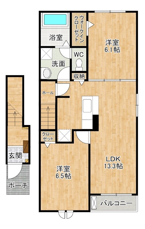 グランフェリシアⅢ 205号室 間取り