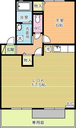 クレール長尾 103号室 間取り