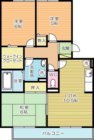コンフォールⅡ番館 202号室 間取り
