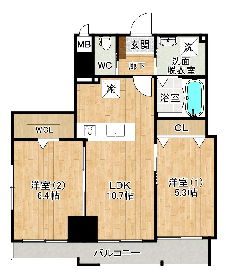 クレスト西小倉 801号室 間取り