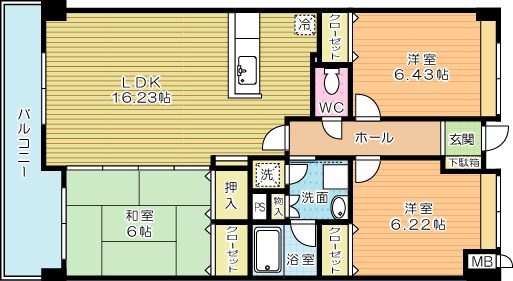 Ｇｒｏｕｎｄ　Ｈｉｌｌｓ（グランヒルズ） 703号室 間取り