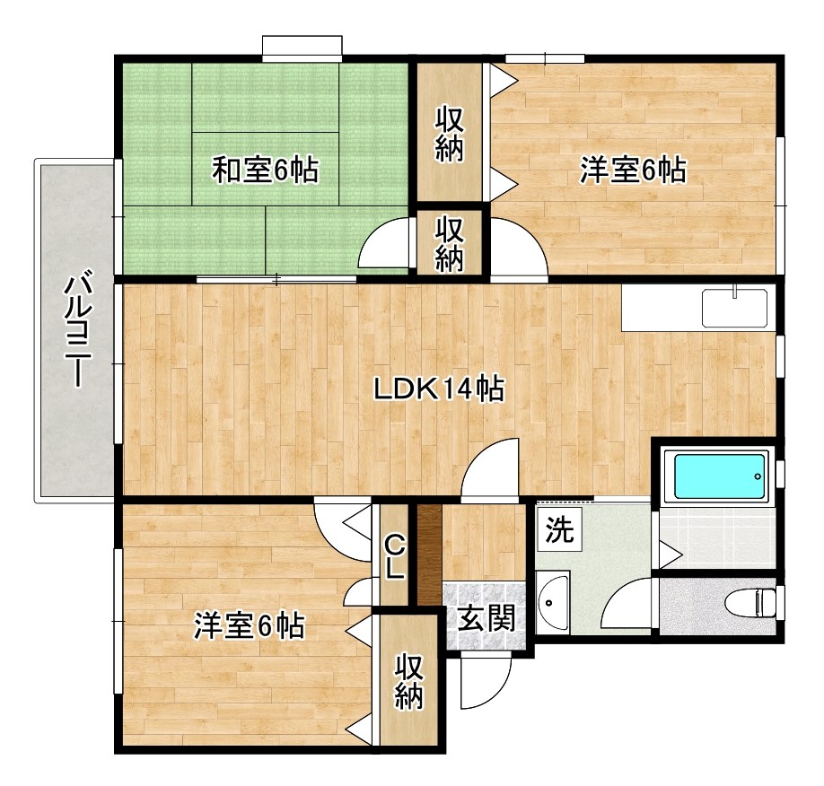 ビスクガーデン　Ｂ棟 202号室 間取り
