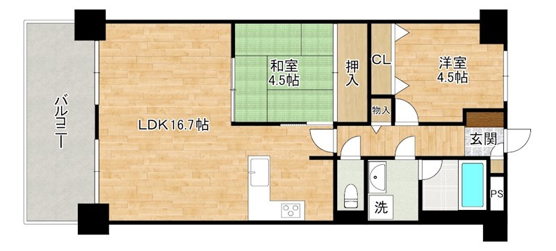 藤和ハイタウン企救丘駅前（分譲） 414号室 間取り