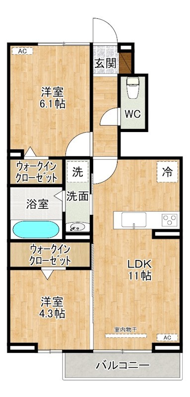 ファミールヴィラ　B棟    101号室 間取り