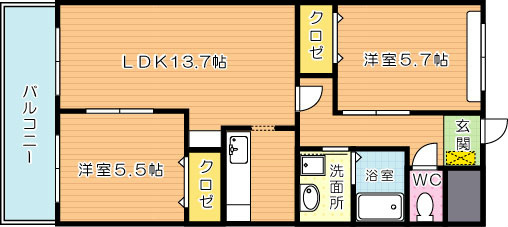 ファイングレイス梅の木 205号室 間取り