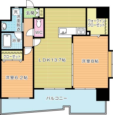 サンシャインプリンセス北九州 1101号室 間取り