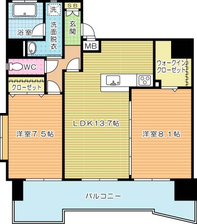 サンシャインプリンセス北九州 904号室 間取り