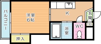 シャトレ足原 202号室 間取り
