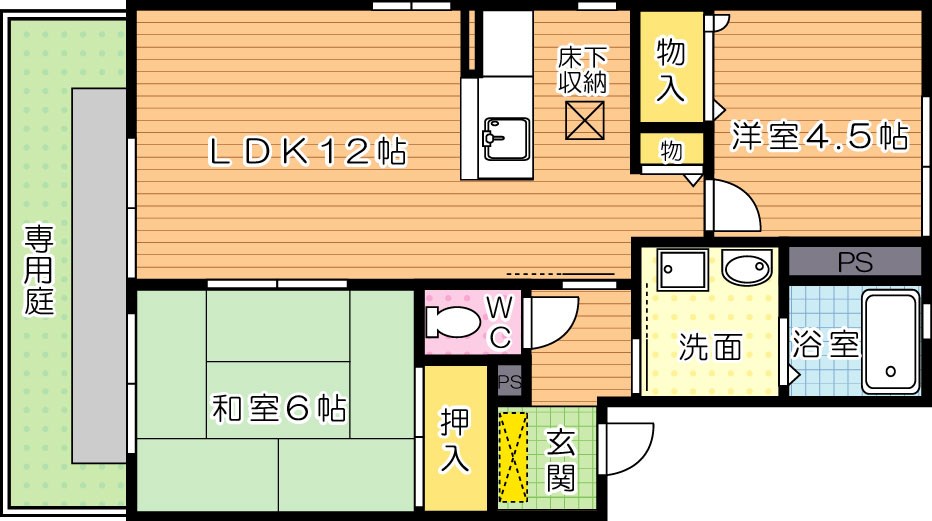 タイムⅡ 102号室 間取り