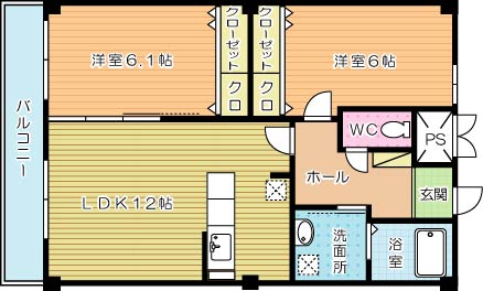 パークサイドハイツ  302号室 間取り