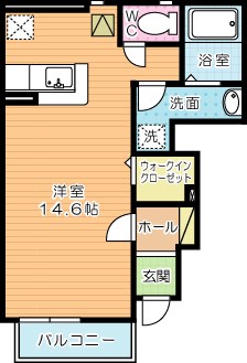 クリスマスローズⅢ 102号室 間取り