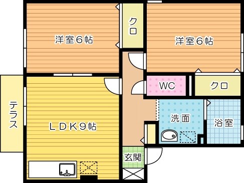 アネックス安部山 102号室 間取り