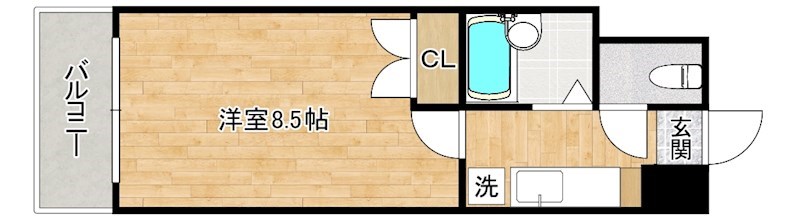 エフズフラッツ古船場  1005号室 間取り