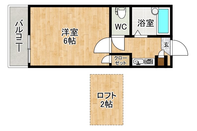 コンフォート守恒 203号室 間取り