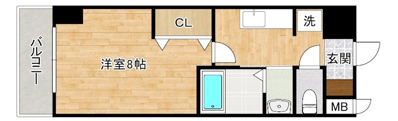 ヒット馬借テラス 802号室 間取り