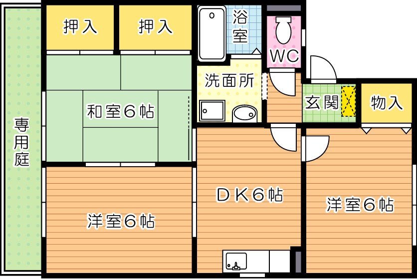 セジュール鴨生田　Ａ棟 101号室 間取り