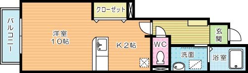 グラントリノ小倉Ⅰ  102号室 間取り