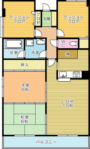 パールホワイト鍛冶町 301号室 間取り