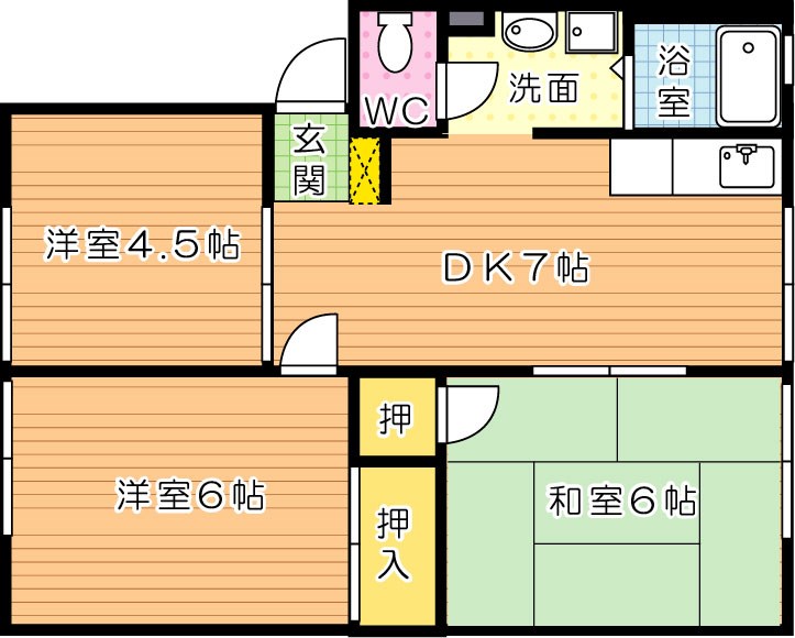 サンハイツ鴨生田 間取り