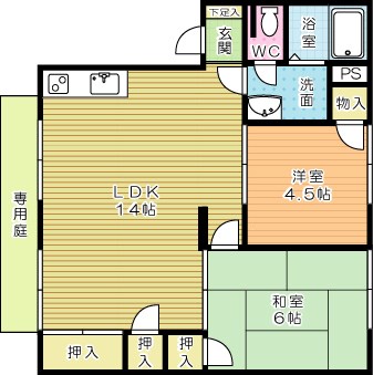 ドムス安部山 102号室 間取り