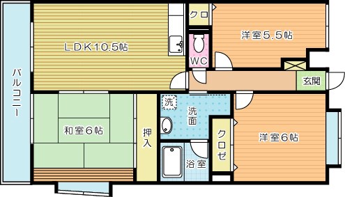 ヴェネーレ徳力  206号室 間取り