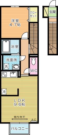 ｃａｌｍｅ　ｐａｌａｉｓ（カルムパレ） 205号室 間取り