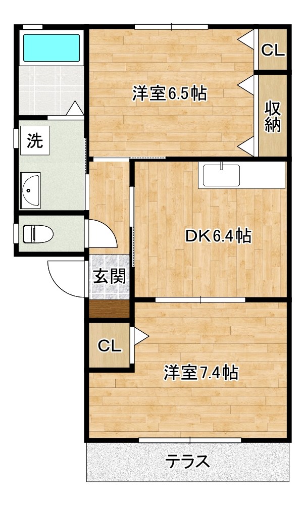 咲ら坂Ｈｉ！　Ⅰ棟   101号室 間取り
