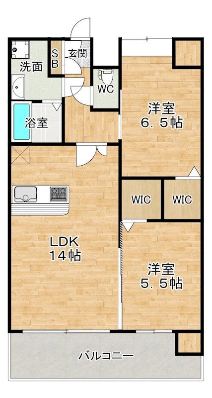 アクシオ三萩野Ⅱ 1203号室 間取り