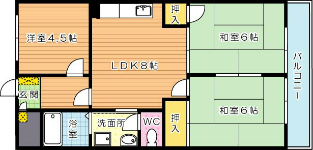 シャトレ穴生Ⅴ 502号室 間取り