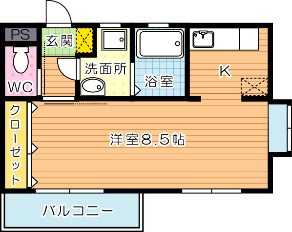 ＡＱＵＡ清水(アクア清水)  301号室 間取り