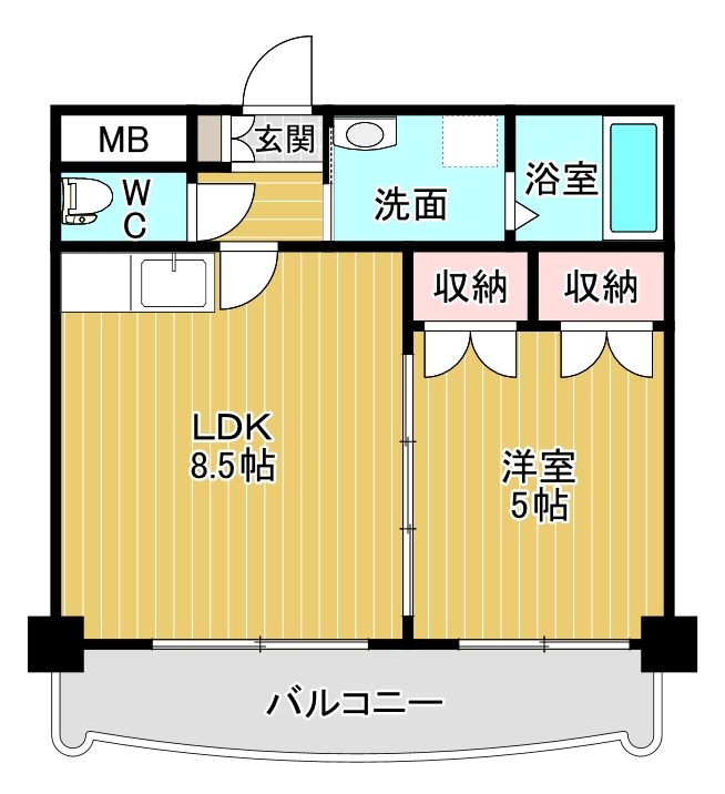 ロイヤルセンターＢＬＤ 1205号室 間取り