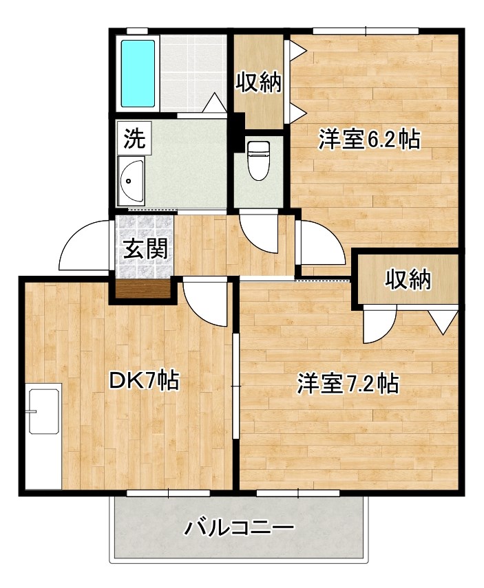 ドミール２００４　Ｂ棟 202号室 間取り